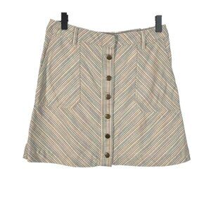Anthropologie Pilcro Pastel Diagonal Striped Button Front Mini Skirt